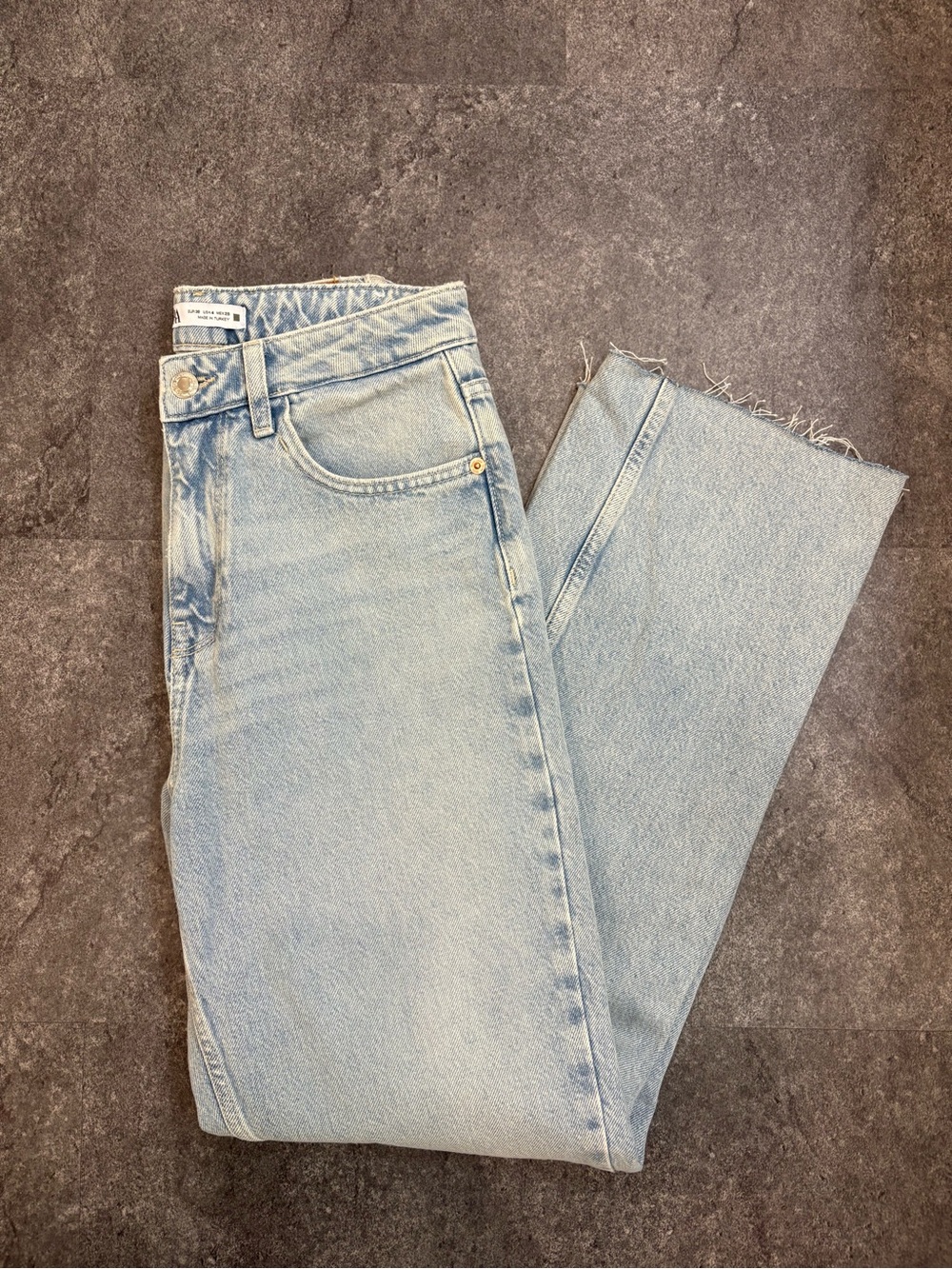 Zara Light Blue Straight Leg Jeans